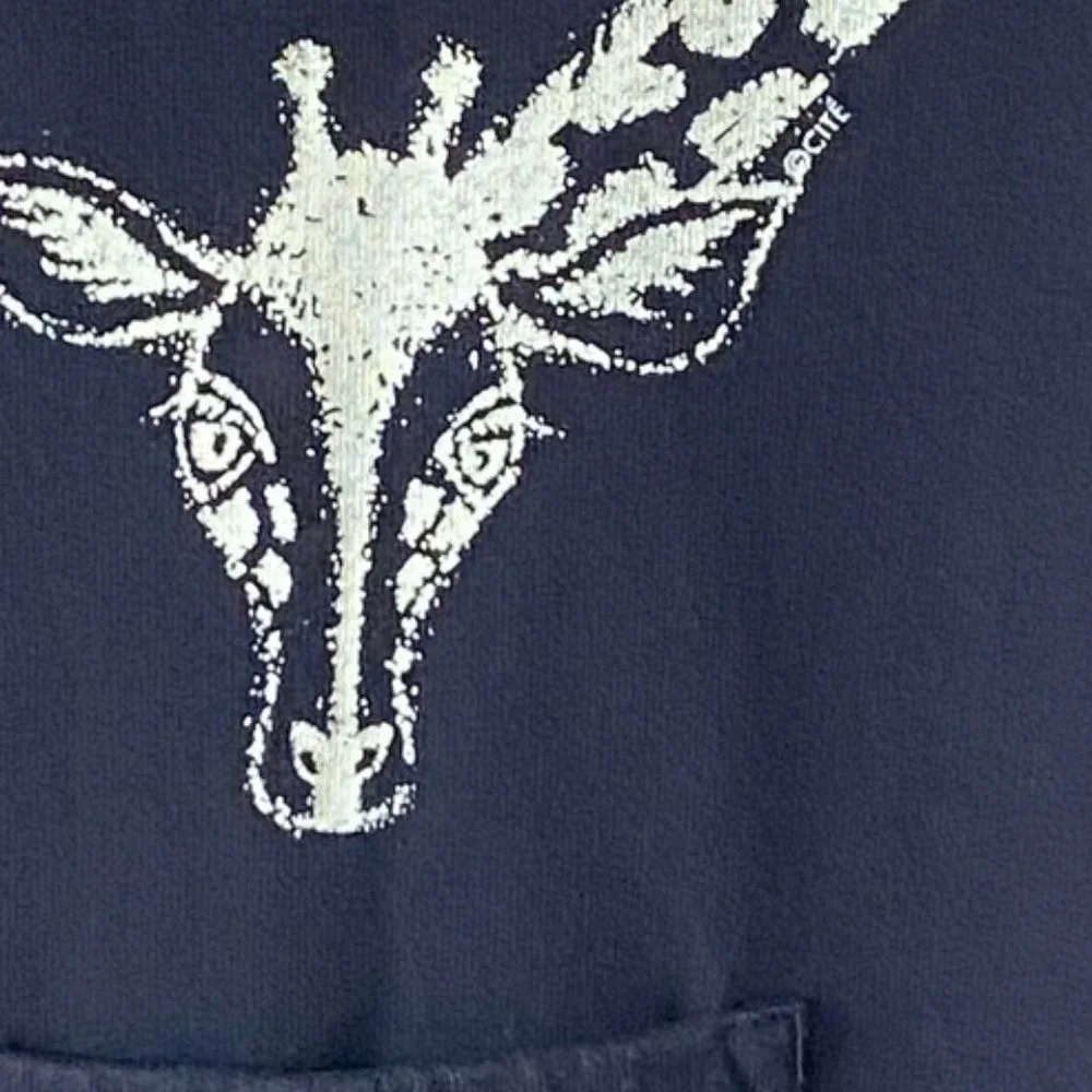 Vintage Cité Black Art To Wear Giraffe Graphic Print Long Sleeve Maxi Dress USA - Picture 15 of 15